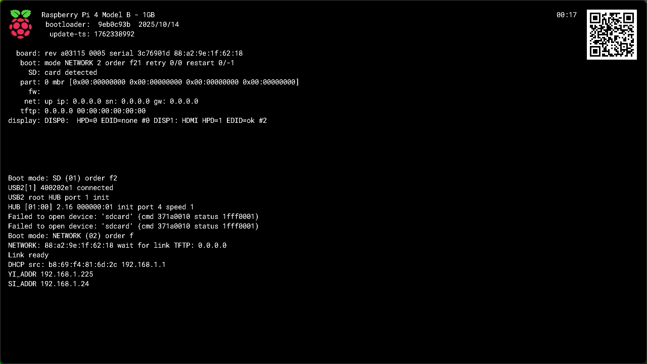 Экран ожидания загрузки Raspberry Pi